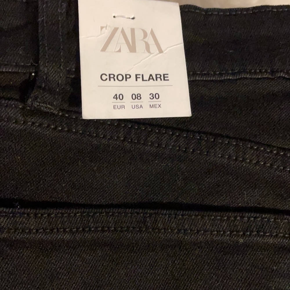 Zara CROPPED FLARE‎ JEANS - Picture 7 of 9
